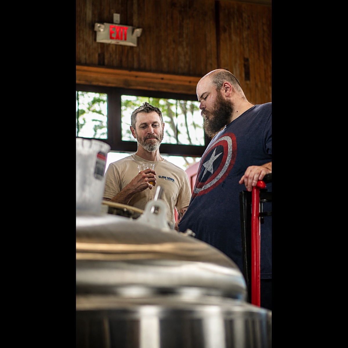 Jonathan and Aaron at the brew kettle