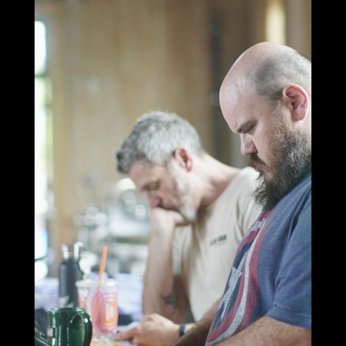 Jonathan and Aaron working together at the bar